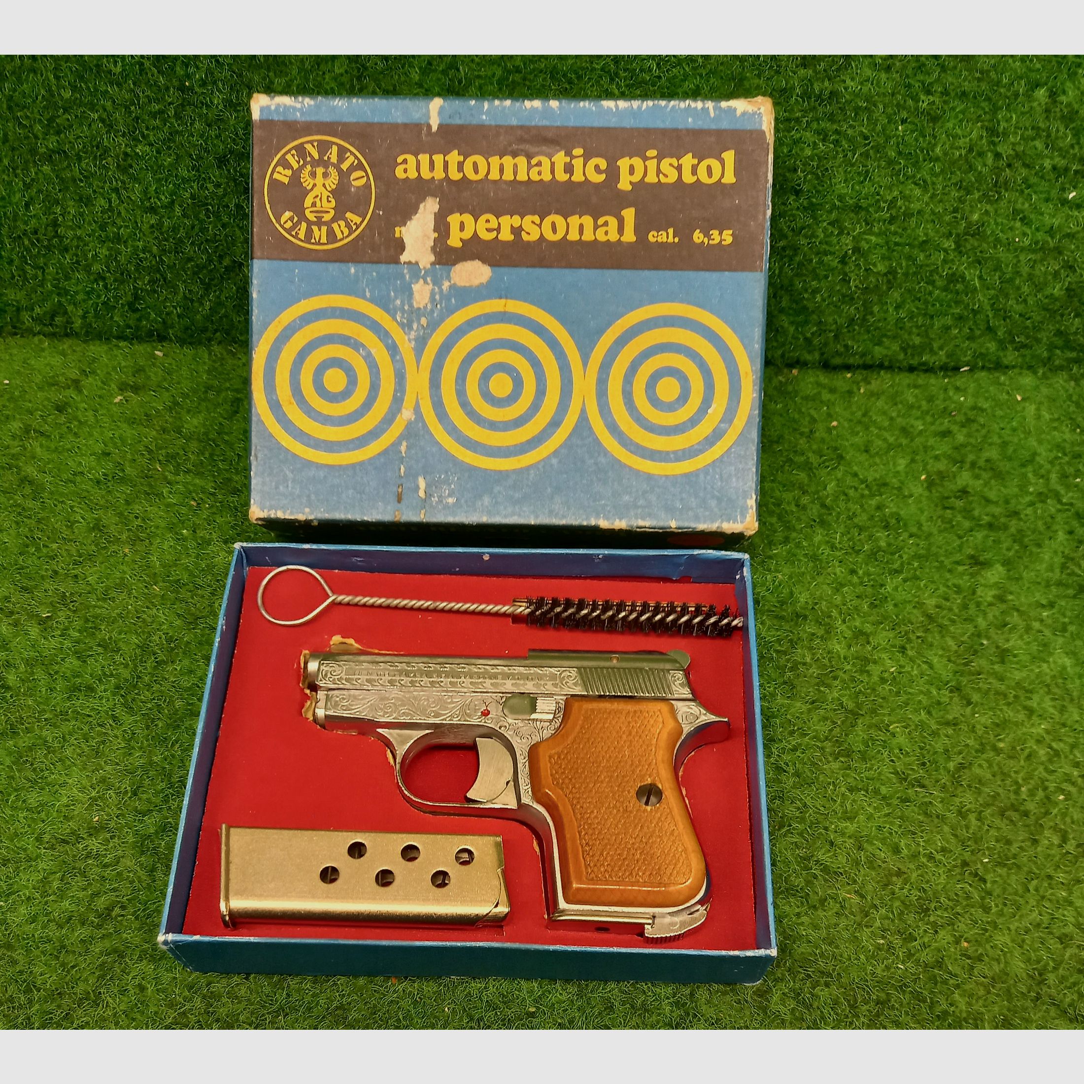 Grawerowany pistolet 6,35mmBrowning Renato Gamba