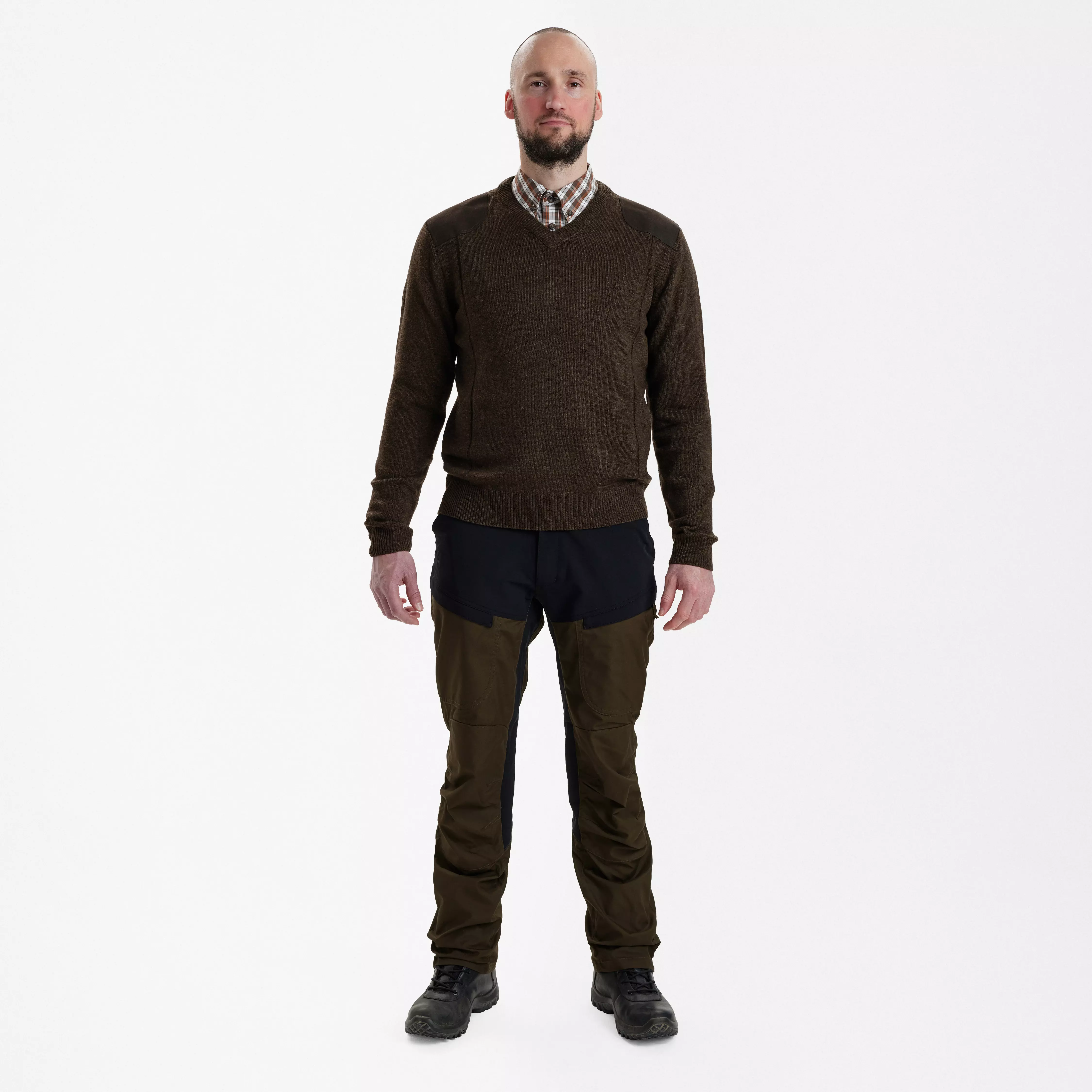 Sheffield maglione con scollo a V - Dark Elm, immagine 3 di 5