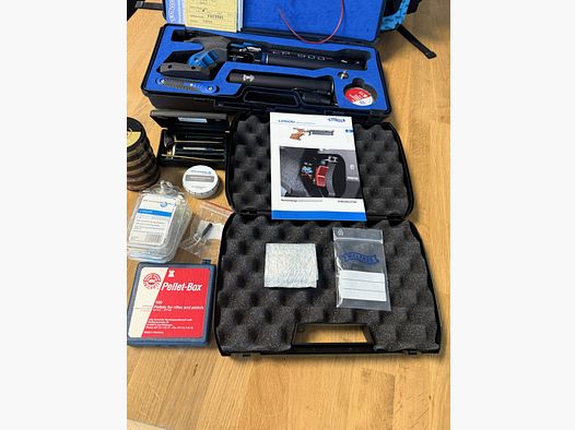 Walther LP 500 Meistermanufaktur mit el. Abzug, blau, 5D Griff M/L mit viel Zubehör