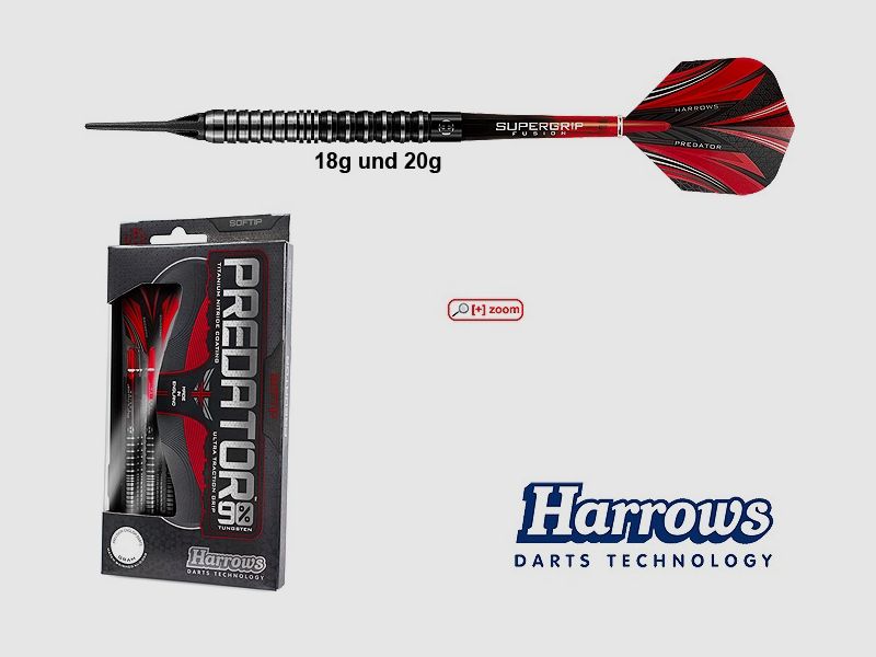 Harrows-Darts-Technology Predator 90% Soft 18g Dart & Zubehör