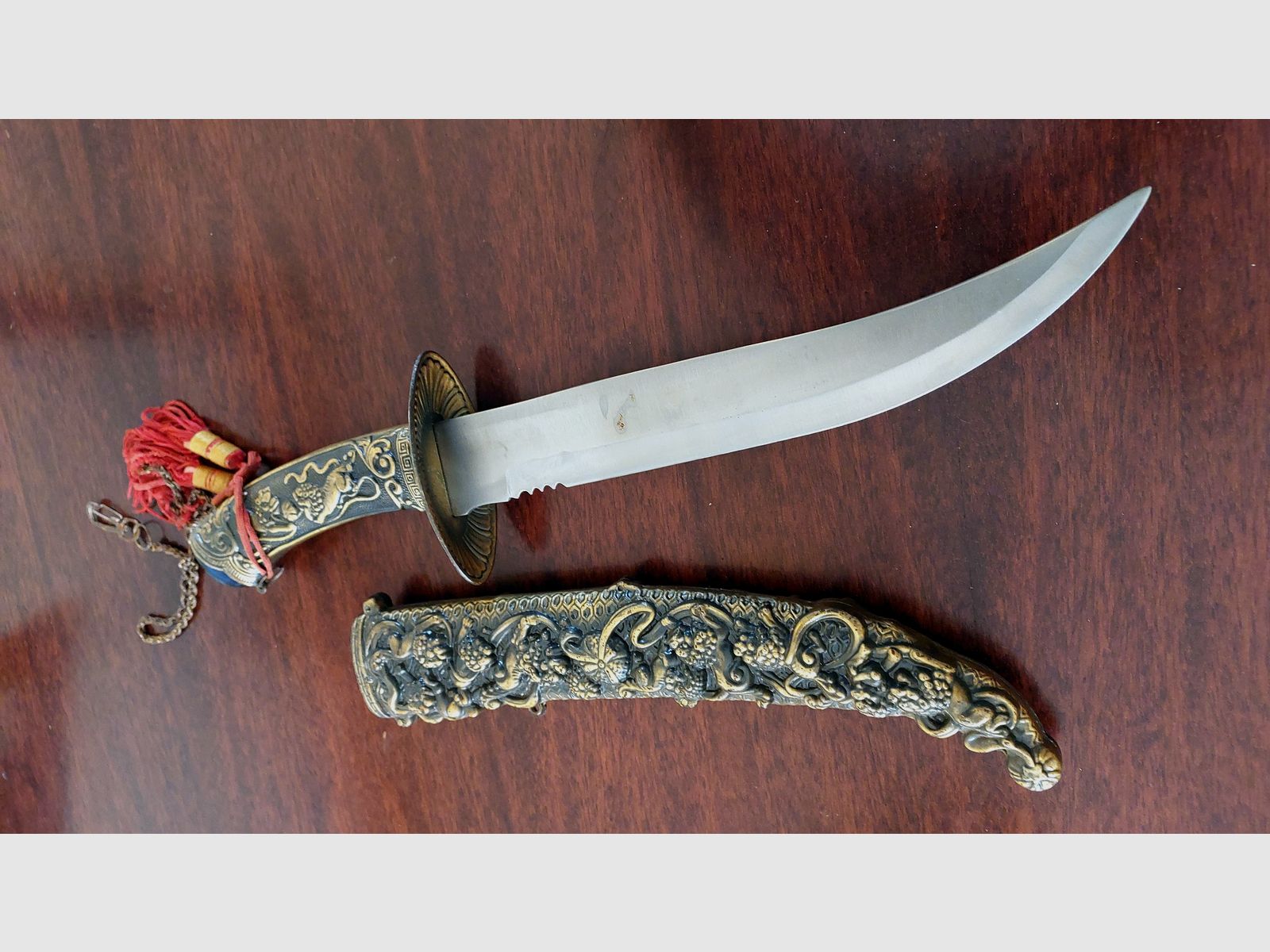 REPLIKA Daga ceremonial china Daga de perro león chino Decoración