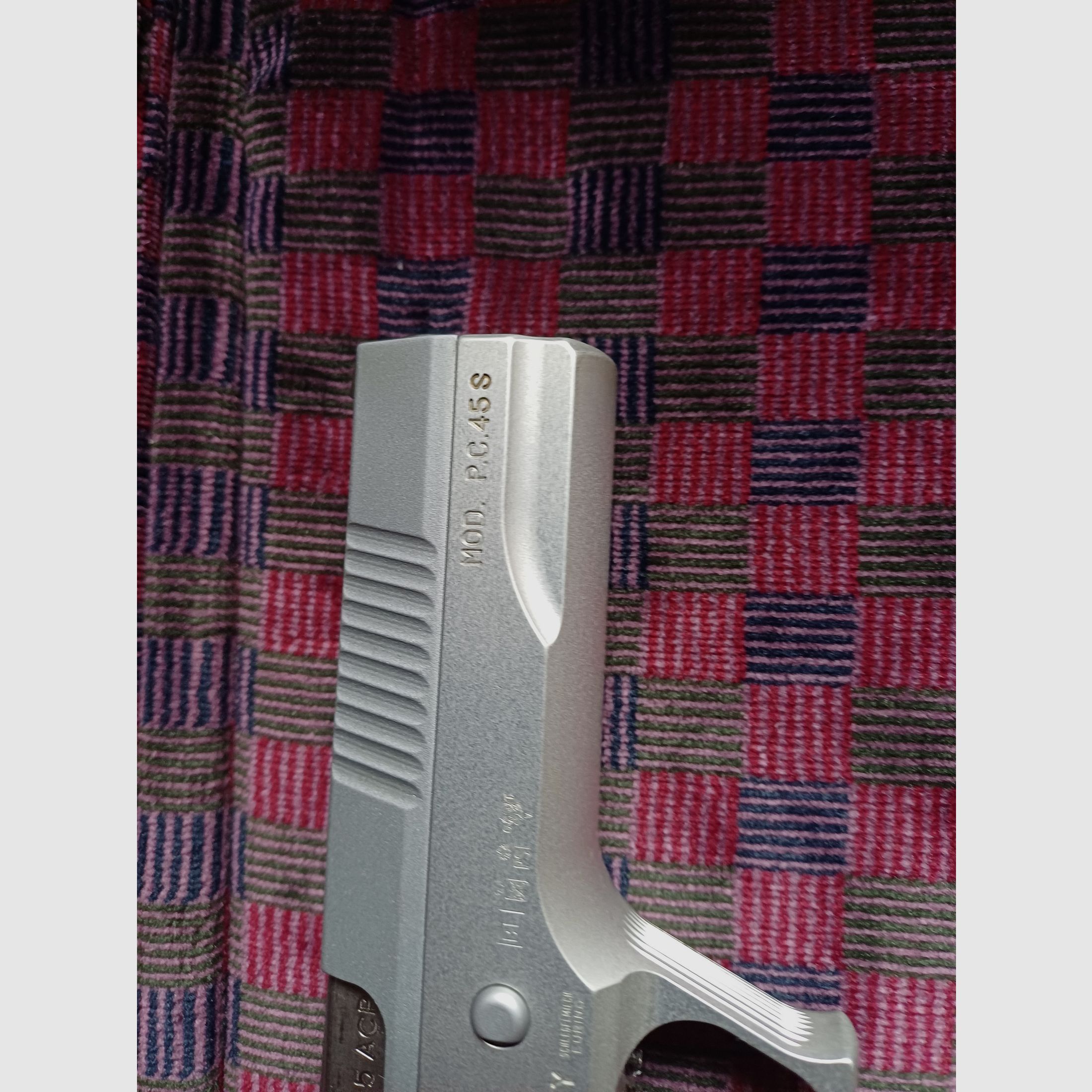 Pardini 45 ACP Nickel Sport Model P.C. 45 S, 5 inch; Top onderhouden, weinig geschoten, afbeelding 2 van 8