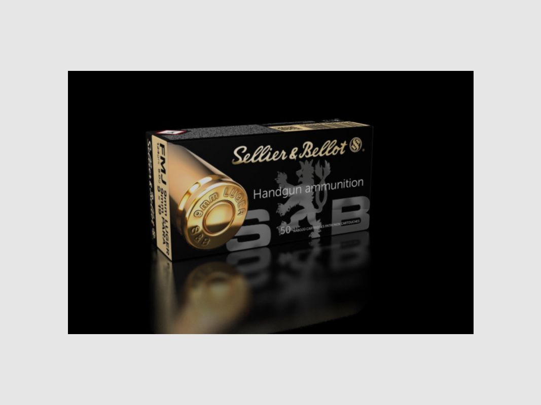 Sellier & Bellot FMJ Munition Kaliber 9x19 mm 124grs Box mit 50, Bild 5 von 5