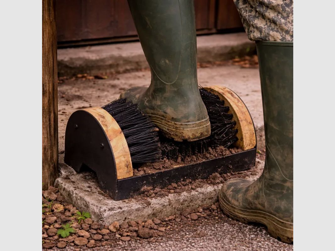 Boot scraper 4 brushes rigid nylon 23x15cm + footrest, image 1 of 12