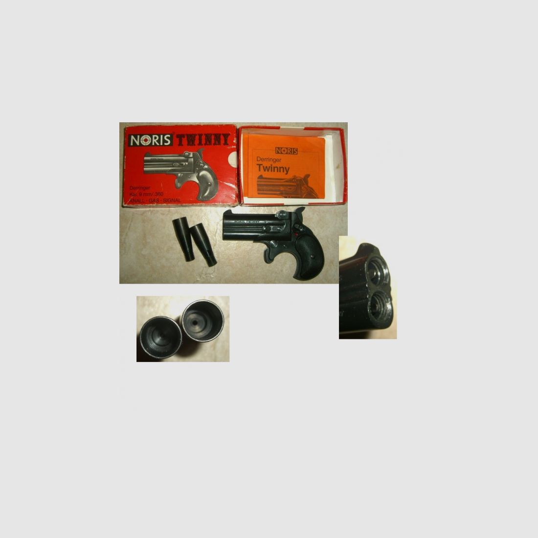 Derringer - Röhm Noris Twinny PTB 550 schwarzer Griff !!