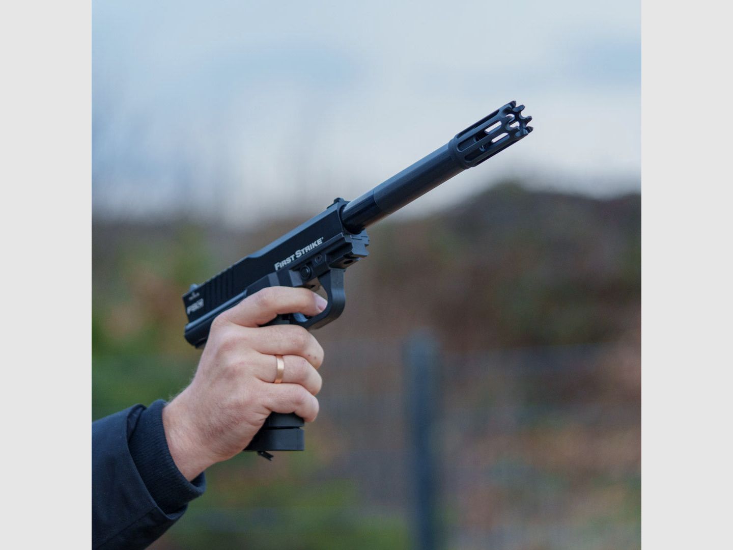 TUNING BARREL FSC PISTOL | ALU + MUZZLE BRAKE | BLACK | 22x1,5mm | FSC Pistol | Valken Milsig M17 | HDX68 | DIAMETER.684