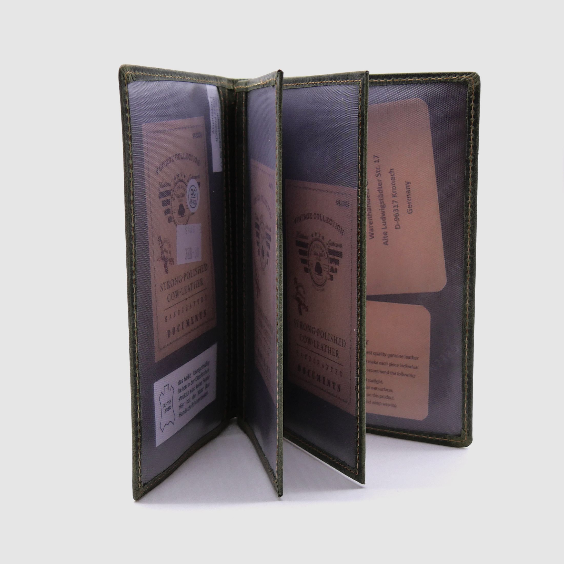 Greenburry leather hunting license folder ID folder case deer olive 328B-stag-30