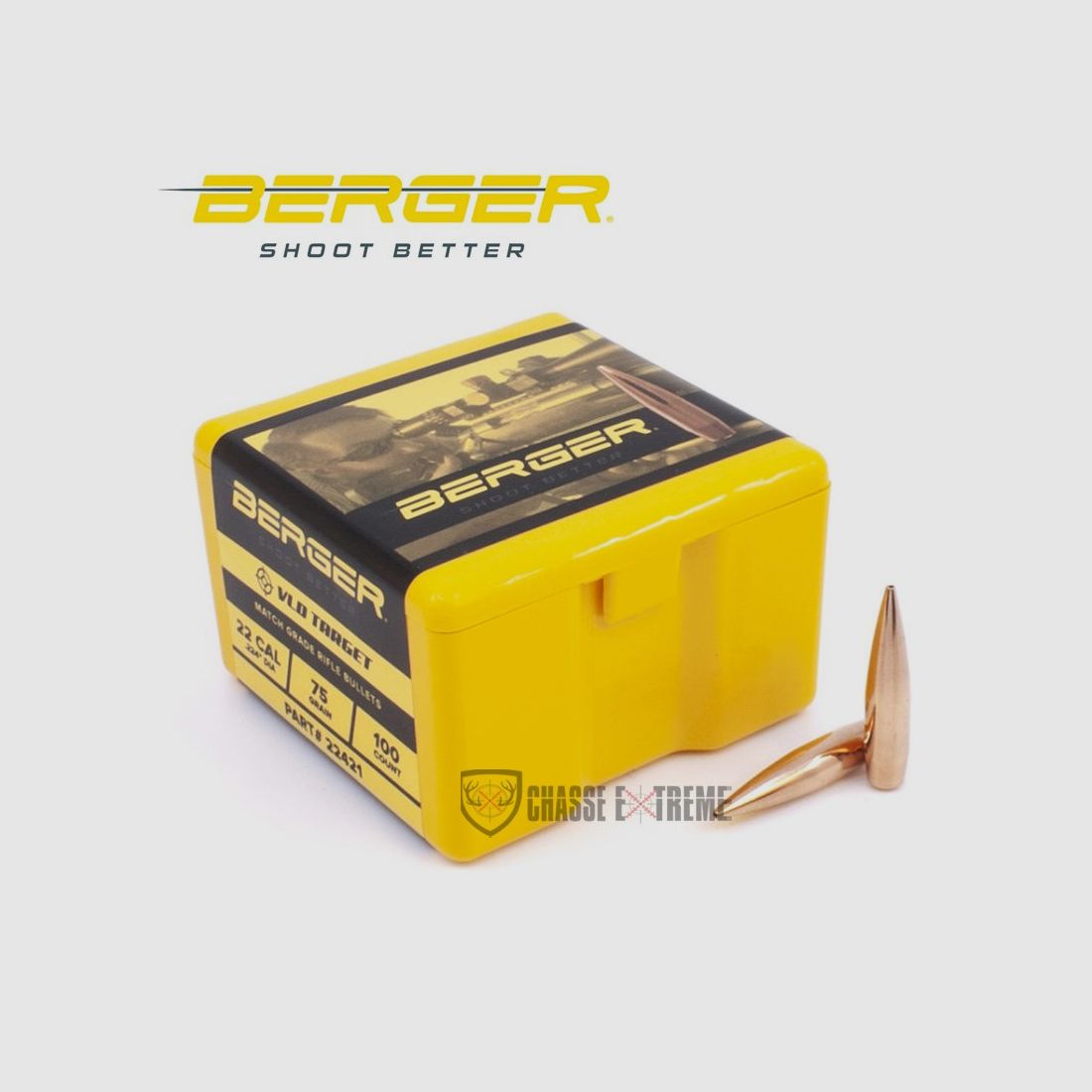 100 Geschosse BERGER Kal. 22 75gr VLD Target, Bild 2 von 2