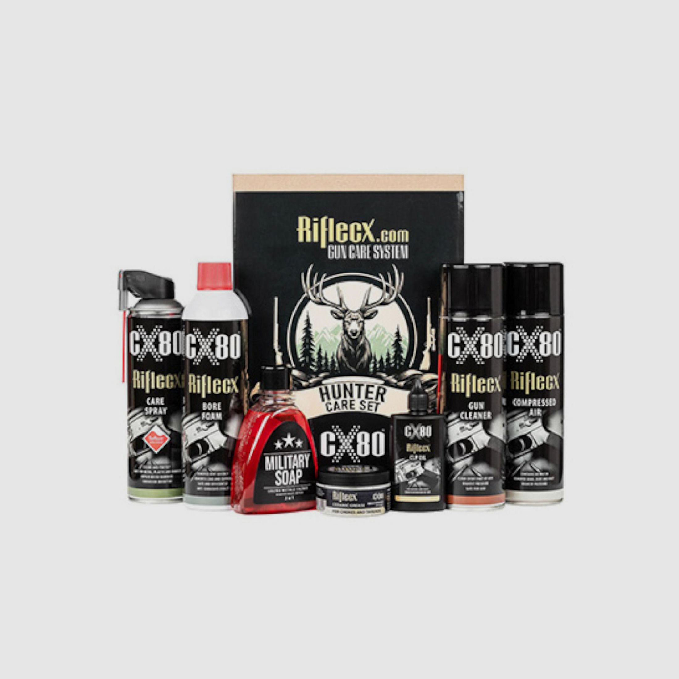 RIFLECX CX80 SET KOMPLETT ZUR REINIGUNG FÜR JAGDWAFFEN (RX000022)