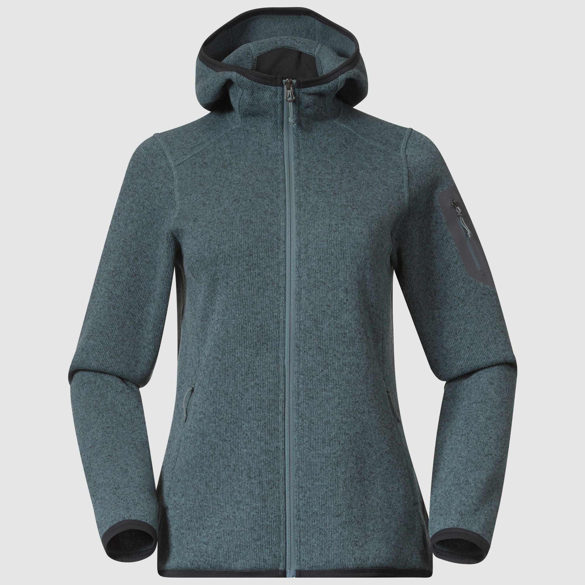 Bergans Kamphaug Knitted Hoodie Women Grey Sage M