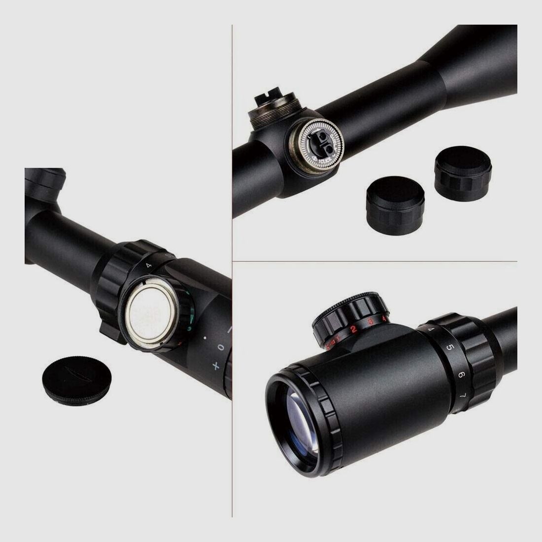 6-24x50 Gewehrzielfernrohre inkl. 11mm,Rot&Grün,für Jagd Softair und Sport