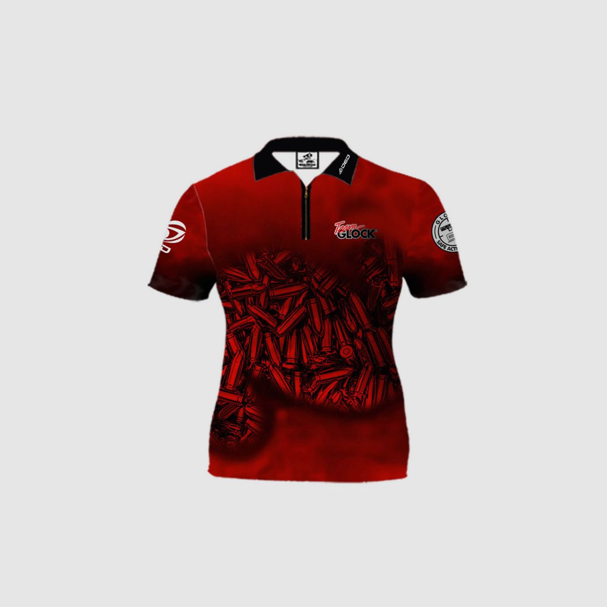 DED Team Glock T-Shirt Rot, Größe: XXS, Benutzerdefinierter Name: Mit Benutzerdefiniertem Namen, Bekleidungsart: Regulär (Herren), Bild 3 von 3