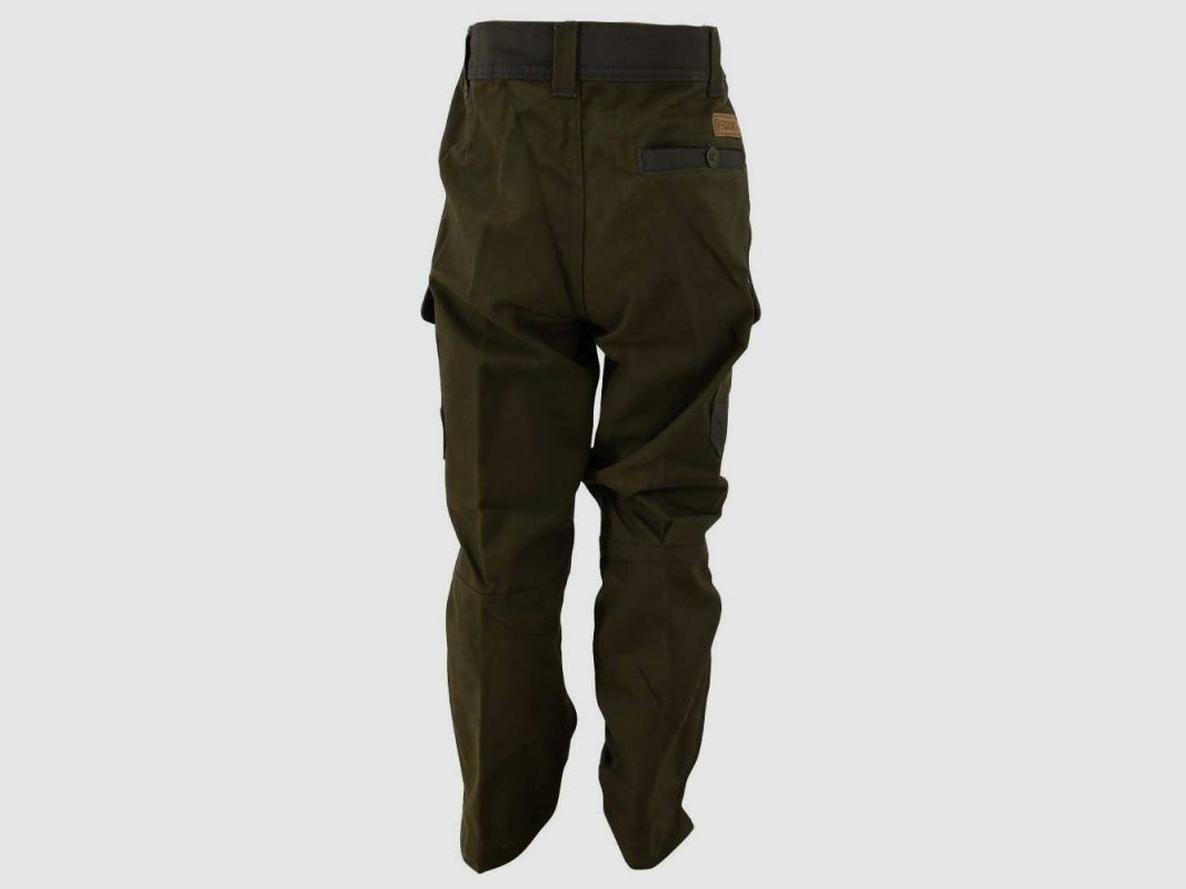 Pantalones de caza para niños kaki en poliéster-algodón repelente al agua, imagen 2 de 16