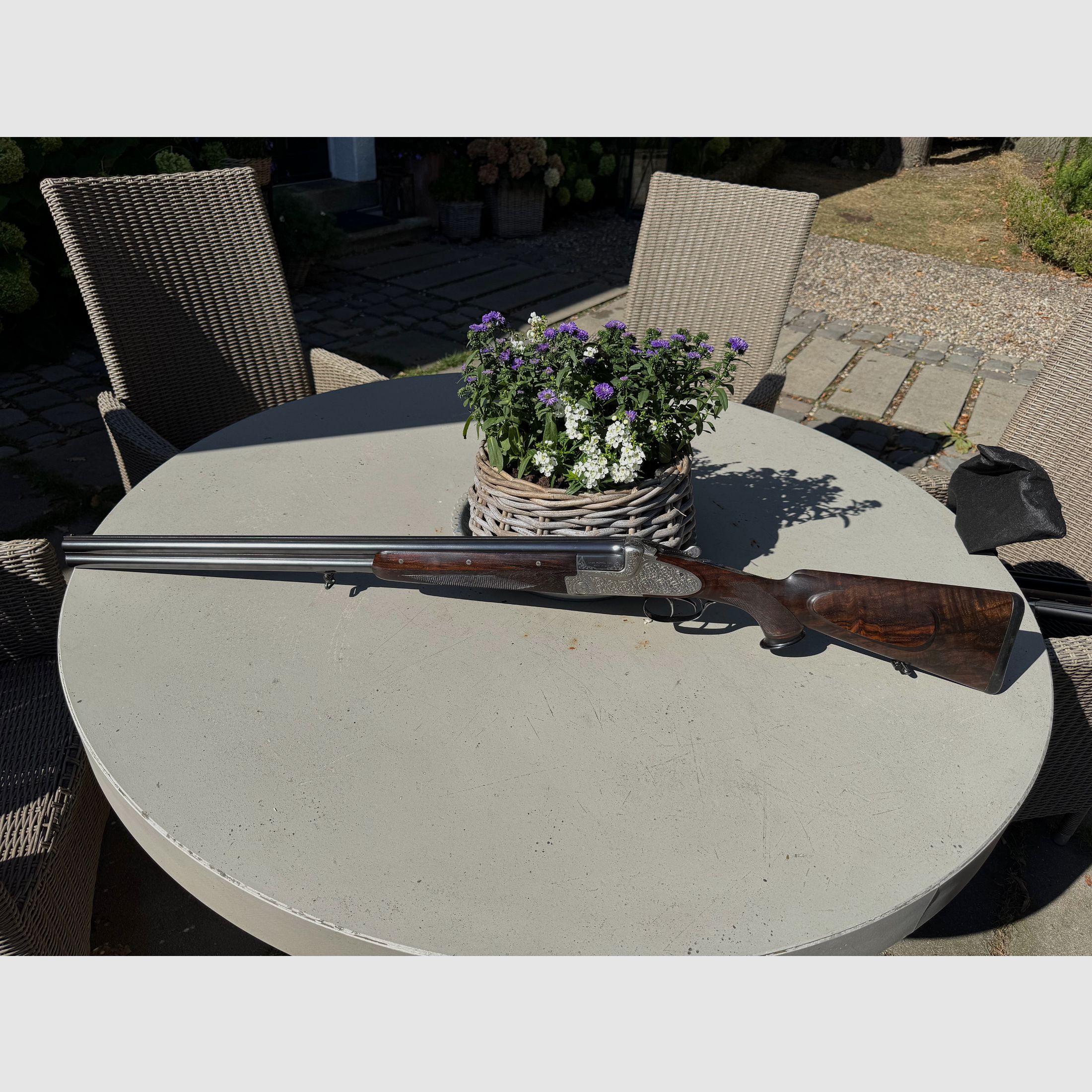 Merkel Meisterstück Seitenschloss Bockflinte, Bockbüchsflinte und Bockbüchse 203E Kaliber 12/70 .30R Blaser & 9,3x74R