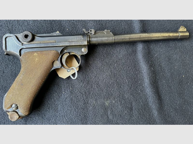 DWM Lange Pistole Luger 08 Ari - 1918 - nummerngleich inkl. Magazin