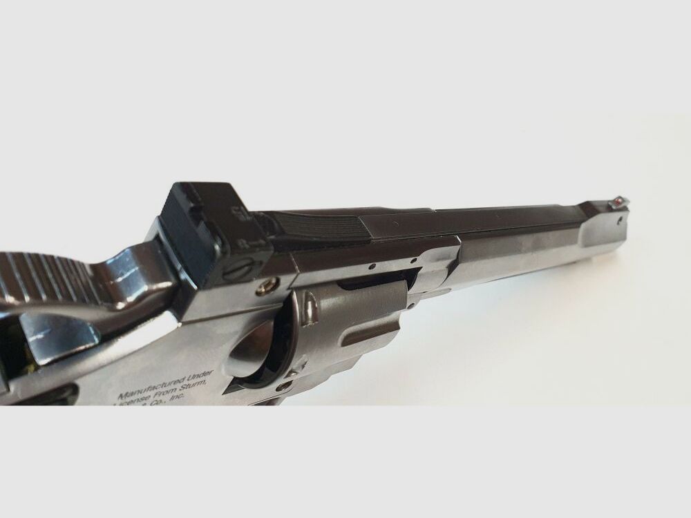 RUGER Airsoft CO₂ Ruger SuperHawk Chrome Finish, 6mm, Airsoft Revolver; F im Fünfeck - Defekt