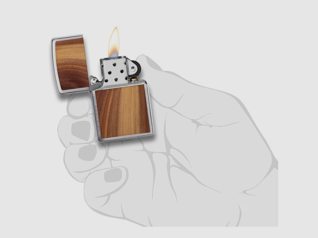 Zippo Feuerzeug 200 Woodchuck Brushed Chrome
