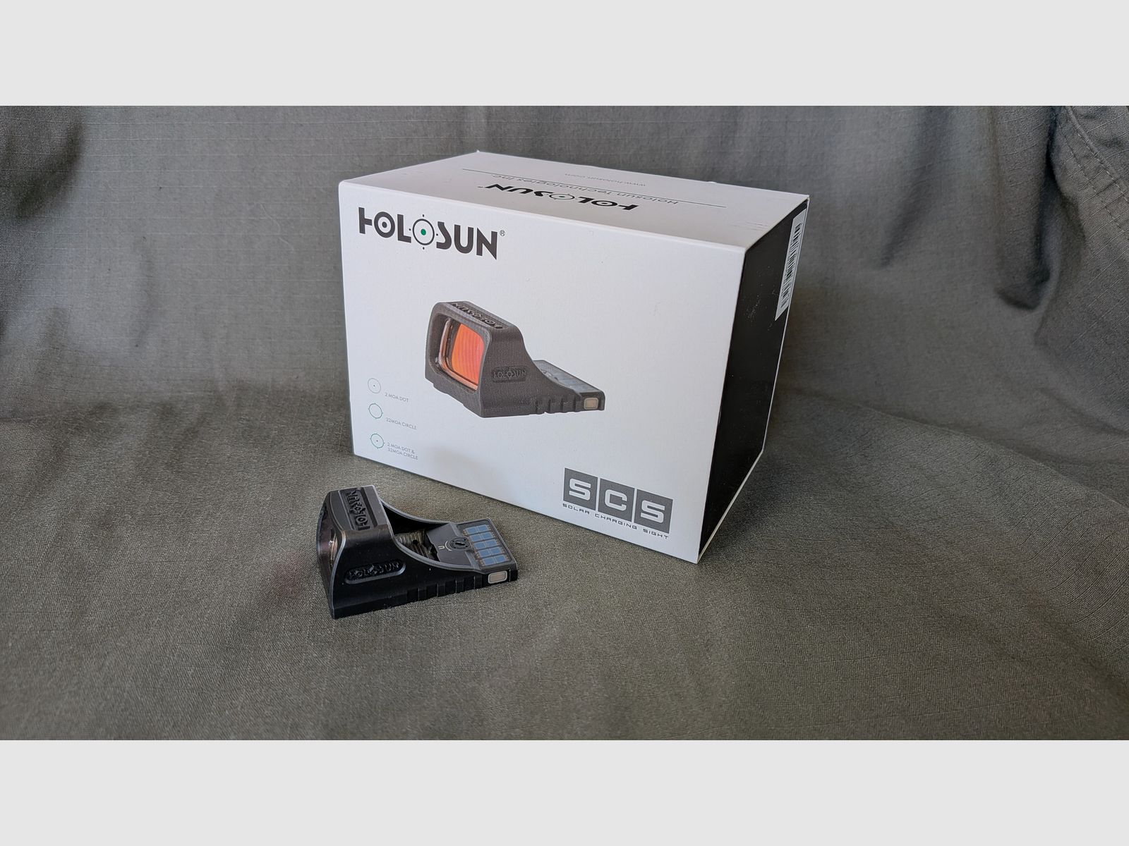 Holosun SCS-MOS-GR, red dot sight, Glock MOS, titanium, green reticle, image 1 sur 7