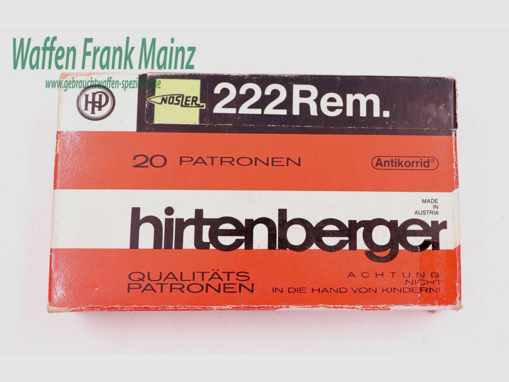 Hirtenberger / Österreich 55gr Nosler .222Rem