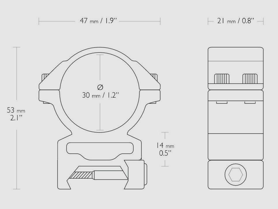 HAWKE 22117 30 mm ring mount high for Weaver rail scope mount