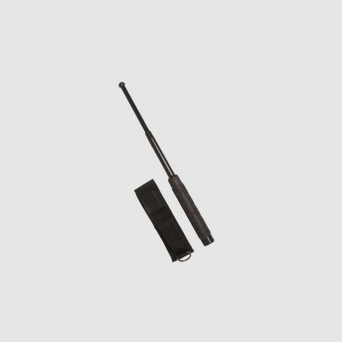 Teleskop Schlagstock 25,5/66cm Schwarz + Tasche / Holster