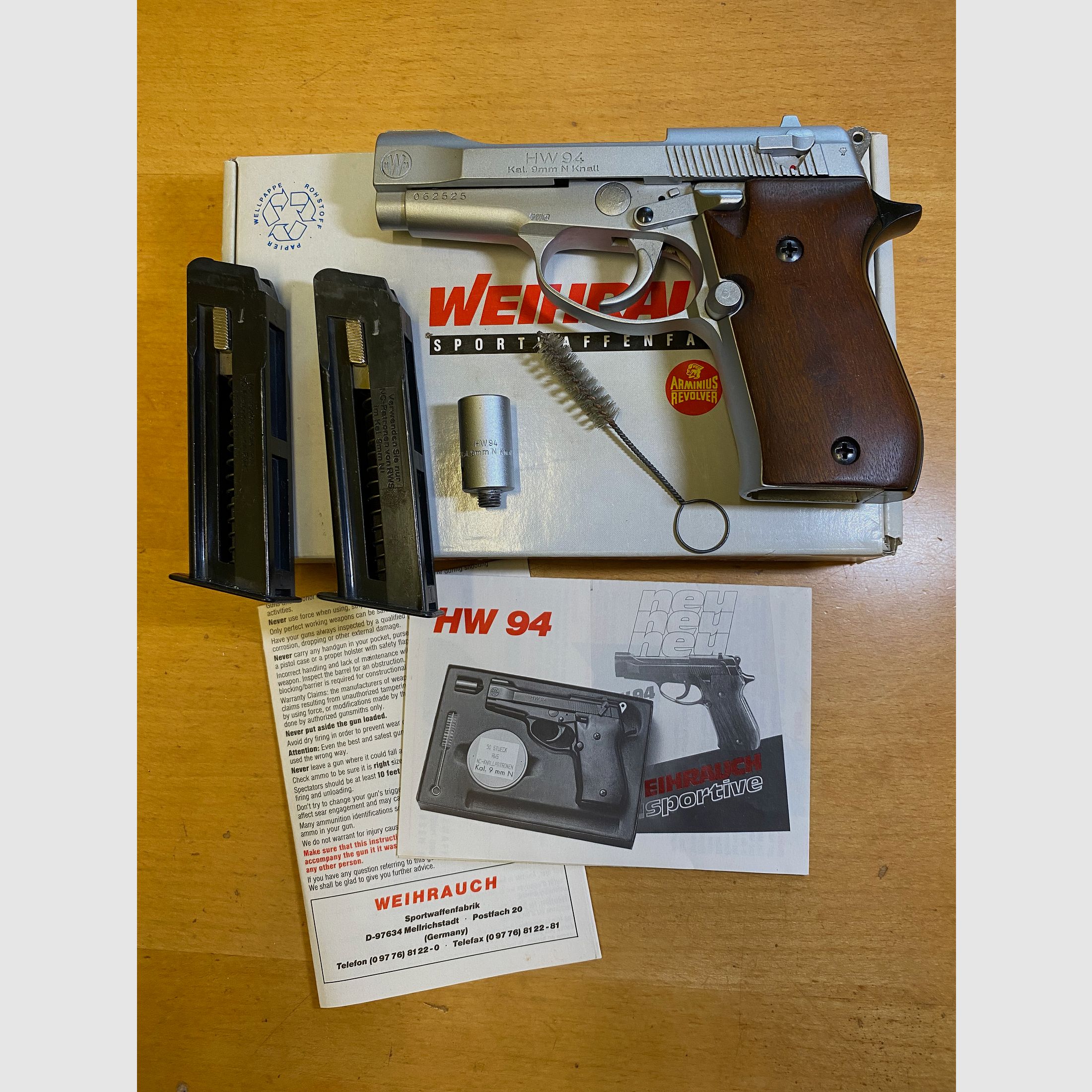 WEIHRAUCH HW94 Edelstahl-Look, Holz PTB 634