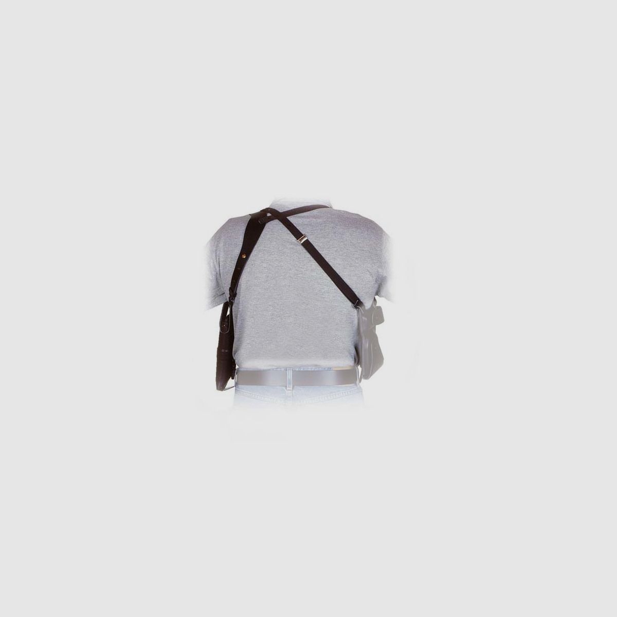 Leder Schulterholster NEW BREAK OUT mit Sicherung 4" K-Frame S&W 10/19/66/67/Combat/Grizly,Colt Trooper,Ruger Security/Service/Speed SIX,Manhurin MR73-Linkshänder-Braun