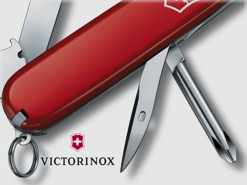 Multitools Victorinox Schweizer Taschemesser Tinker klein LĂ¤nge 8,4 cm rot 12 Funktionen (P18)