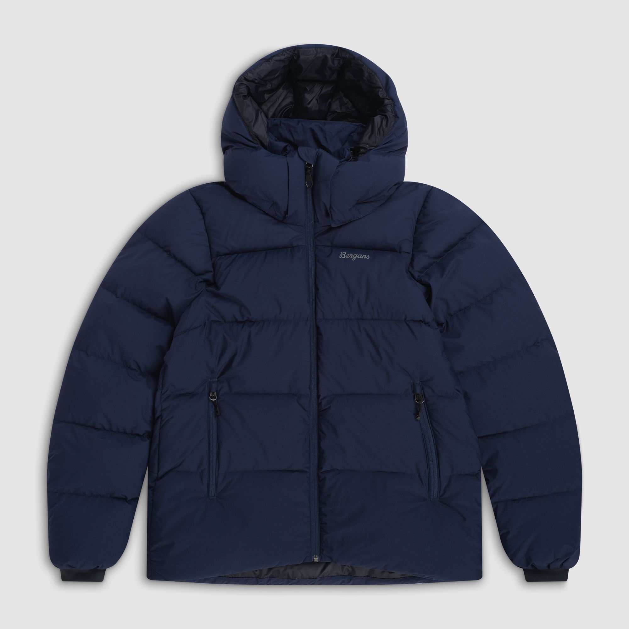 Bergans Lava Warm Down Jacket w/Hood Women Navy Blue/Solid Grey XS