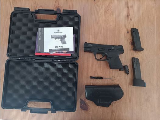 Schreckschusspistole Smith & Wesson Military and Police 9c Koffer Ersatzmagazin Holster Munition 
