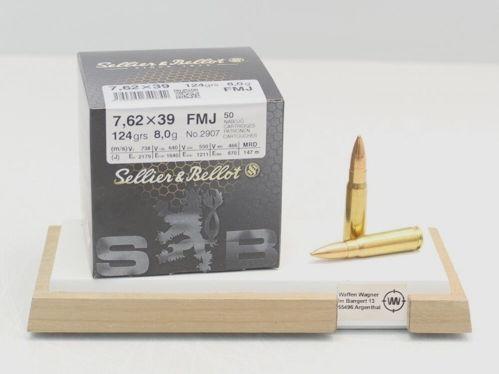 Sellier & Bellot FMJ 8gr 124grs. A50 7,62x39