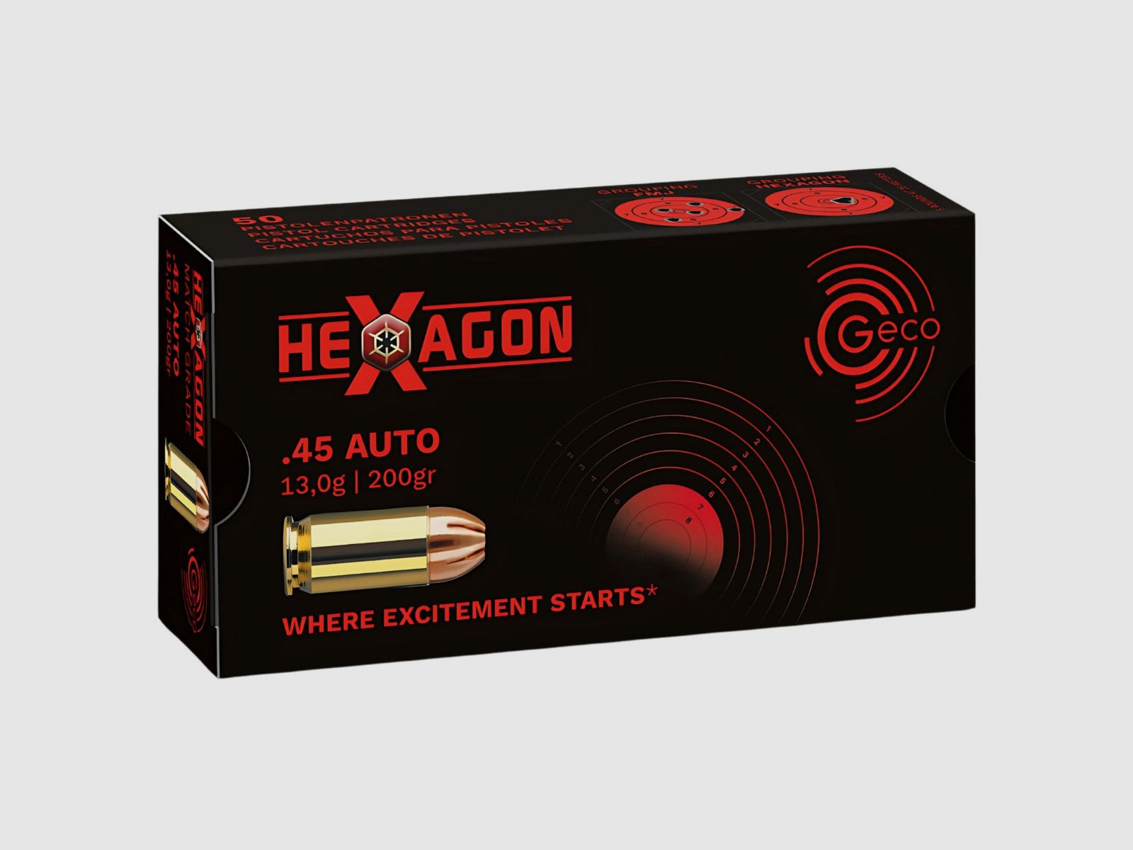 .45 ACP Geco JHP Hexagon 200gr/13,0g (2404464), afbeelding 1 van 3