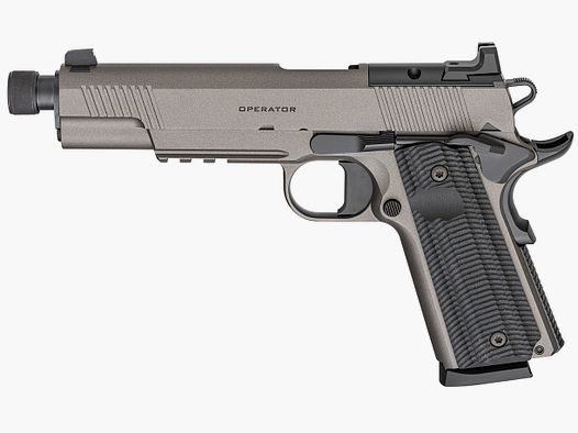 1911 Operator 5.75" AOS Threaded Barrel Tungsten Gray