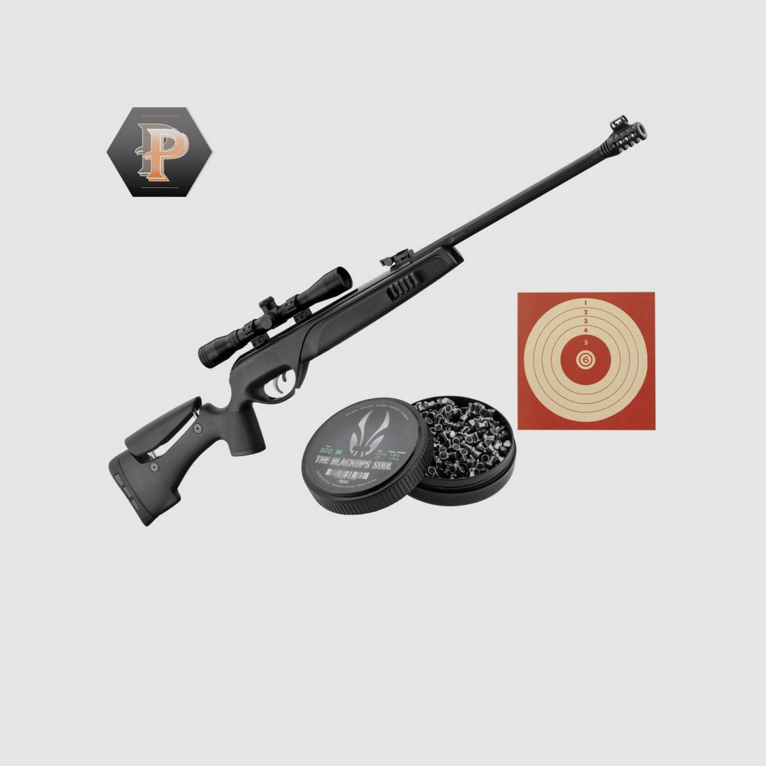 GAMO Tactical Storm Gewehr + 4x32 WR. Kal. 4,5 mm + Diabolos + Ziele, Bild 5 von 5