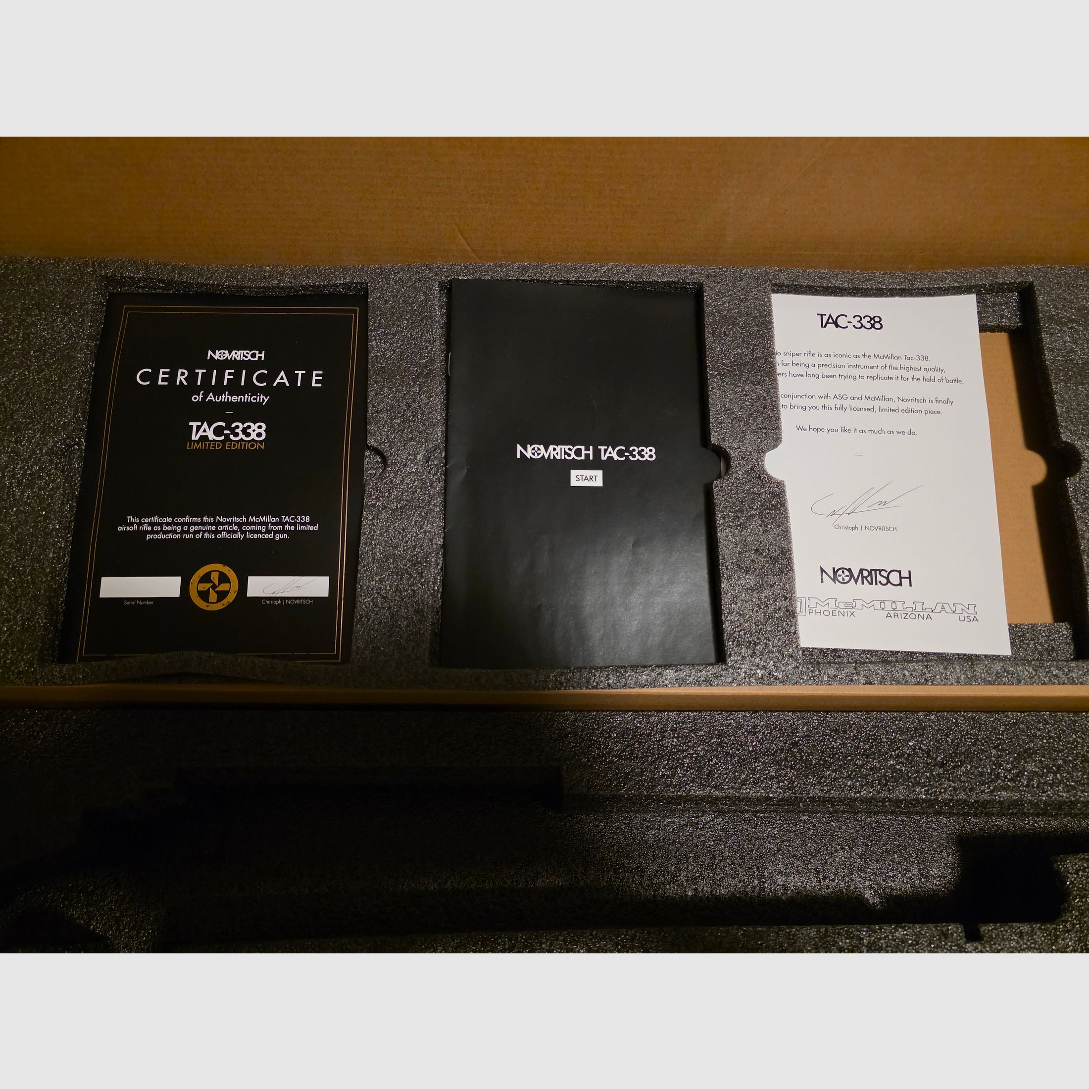 Novritsch TAC338 Limited Edition #0554 incl. scope & accessories – very good condition