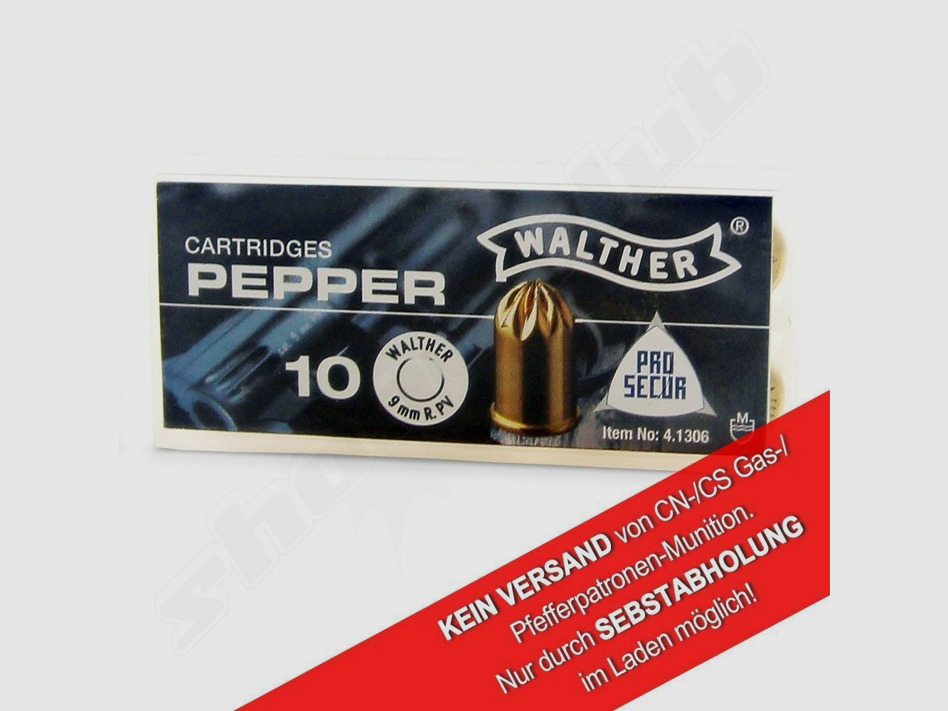 Walther Patronen für Revolver / Pfeffer - Gas / Kal. 9mm R.K.
