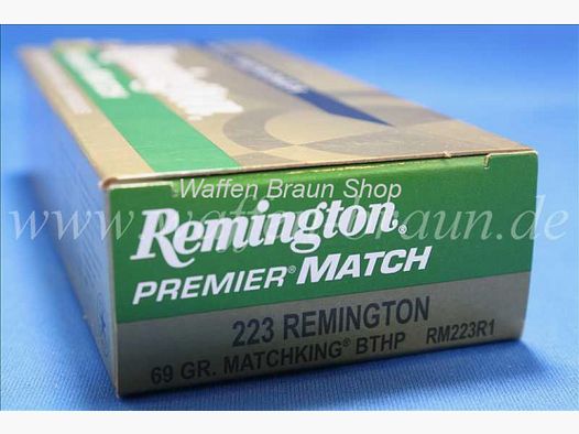 Remington .223 BTHP 69 grain 20 Stk #RM223R1