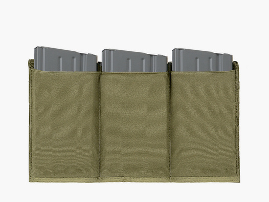 Elastic Triple SR25/M14/SCAR-H/HK417 Magazine Pouch - Olive