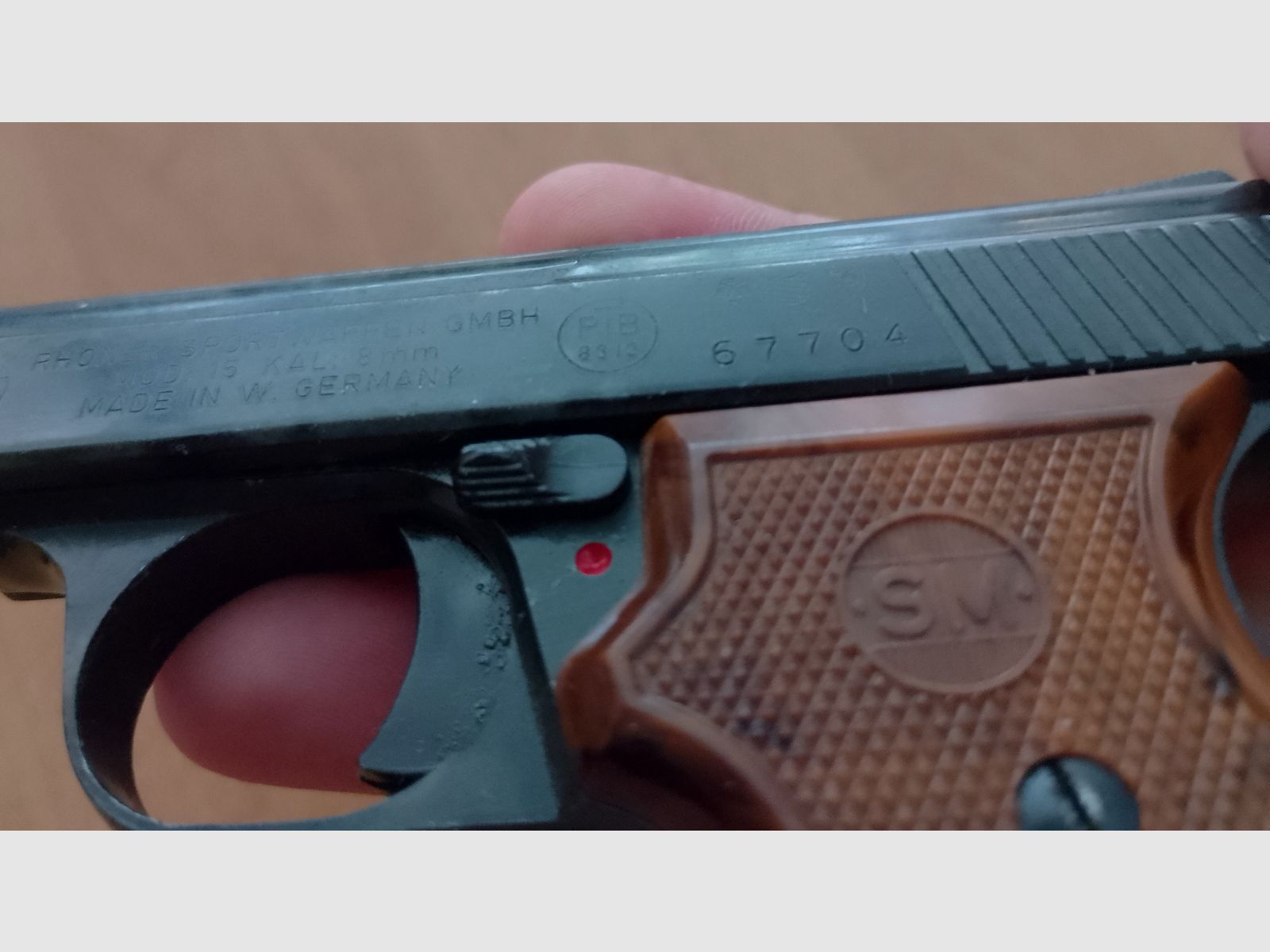 Alte Rhöner SM 15 Kal. 8 mm Knall im PTB 83/2 von 1976!
