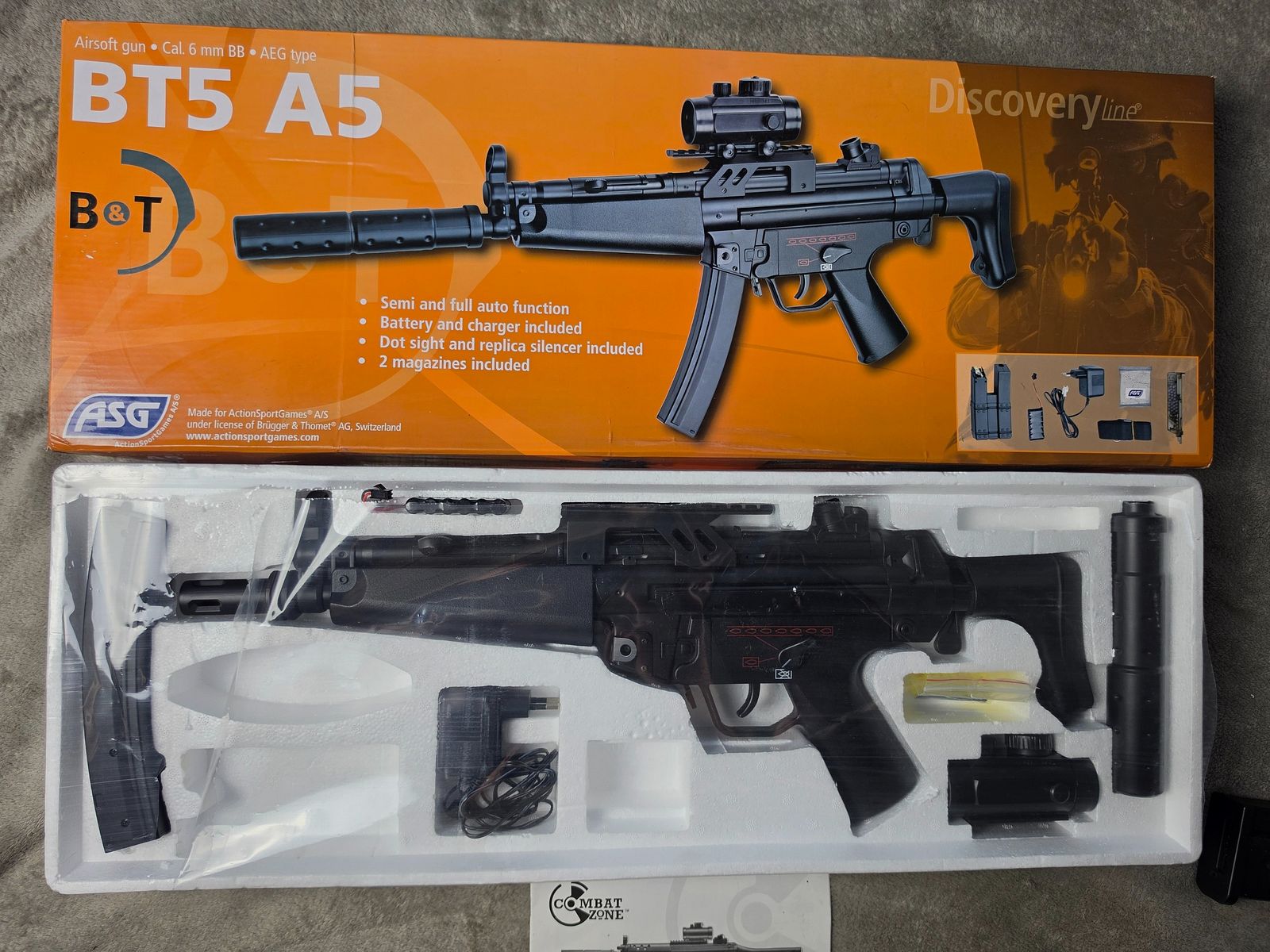 ASG B&T BT5 A5 Airsoft AEG Softair (Cal. 6mm BB) en set completo con accesorios OVP, imagen 2 de 10