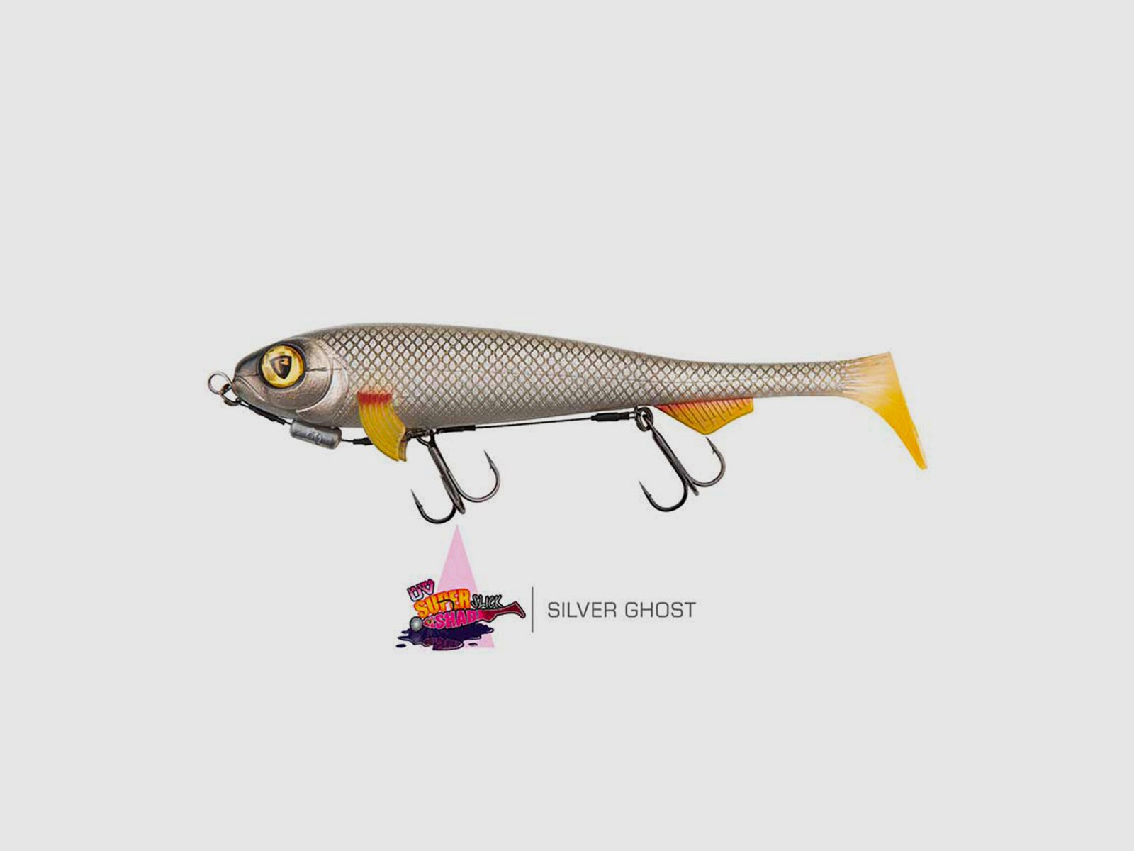 FOX RAGE – ULTRA UV | SUPER SLICK SHAD | LOADED SOFTBAITS | 23cm 9″ 97g | Silver Ghost, immagine 1 di 2