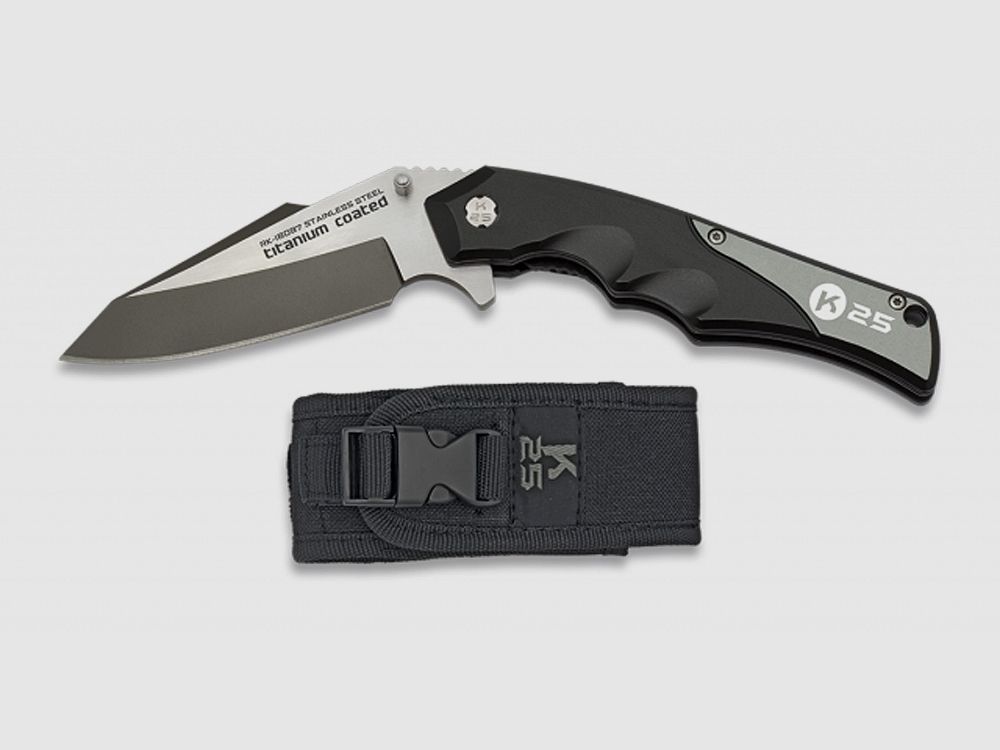 K25 Taschenmesser mit schräger Klinge inkl. Nylonetui
