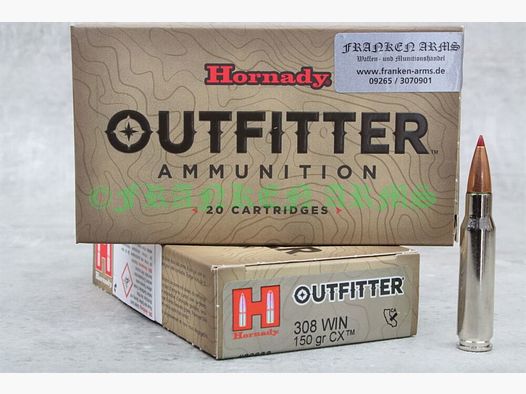 Hornady Outfitter CX .308 Win. 150gr. 9,7g 20 Stück Staffelpreise