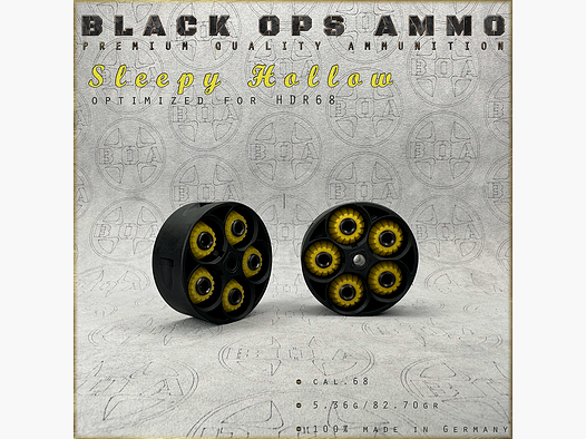 10x + 2 Sleepy Hollow BLACK OPS AMMO HDR 68 TR kal.68 amunicja T4E Umarex HDR68 TR68