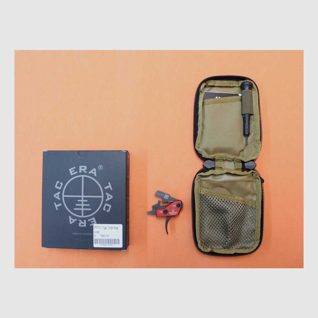 ERATAC AR-15 Déclencheur de sport commutable ERATAC Déclencheur courbé à simple action (10/15 N), par exemple Aim15/OA-15