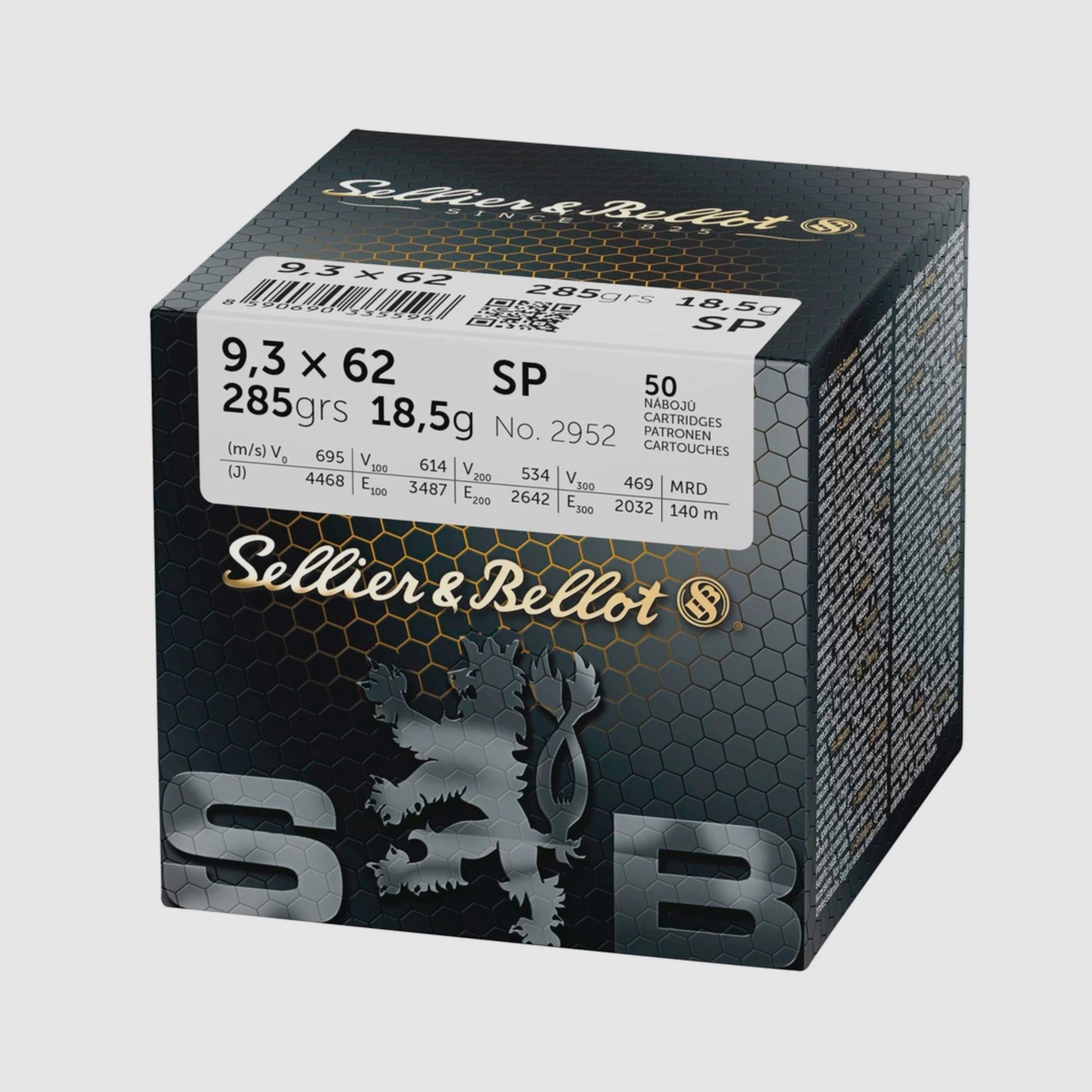 Sellier & Bellot 155488 9,3x62 Büchsenpatronen Teilmantel 18,5g 285grs.
