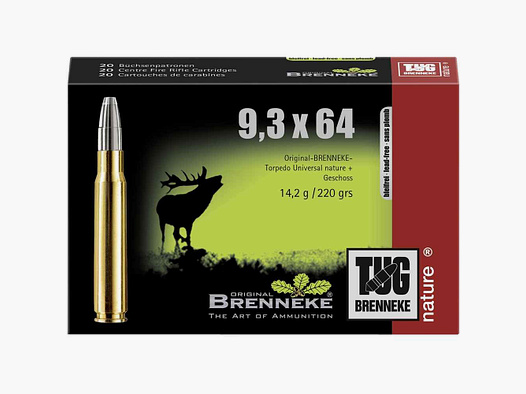 9,3x64 TUG natuur+ 14,2g/220grs. Brenneke