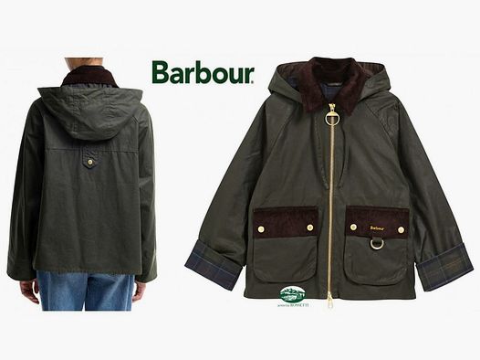 BARBOUR Carville Wachsjacke Farbe Salbeigrün/Braun Damen