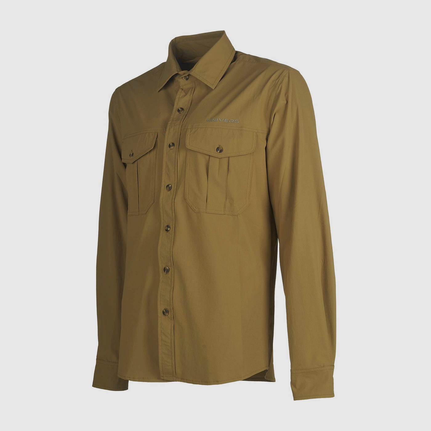 UNIVERS – PINZOLO 4-WAY STRETCH SHIRT CAMMELLO, afbeelding 3 van 5