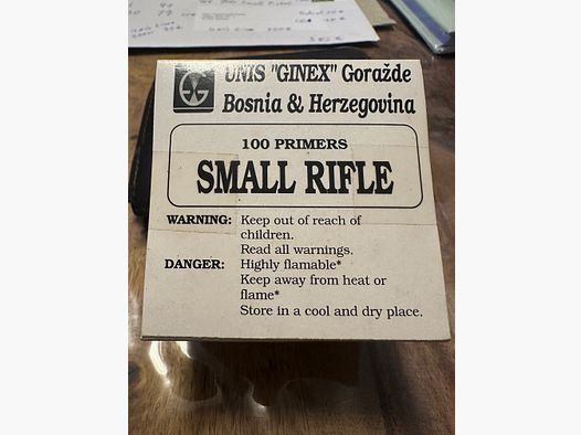 UNIS GINEX 500 pezzi small Rifle Primers